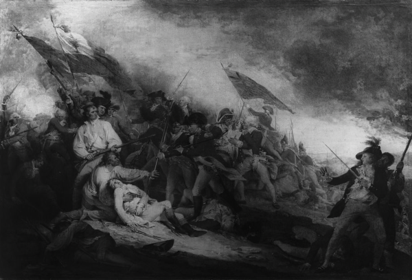 Reprint of a painting of the Battle of Bunker Hill by John Trumbull 