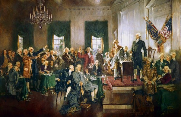 Painting titled "Signing of the Constitution" by Howard Chandler Christy