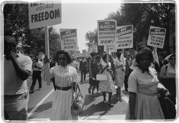 Image: Photo of a 1963 civil rights march on Washington, D.C., taken by Warren K. Leffler. From the Library of Congress.