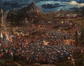 Painting titled "The Battle of Alexander at Issus" by Albrecht Altdorfer