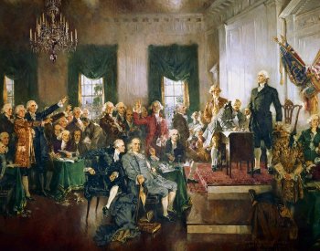 Painting titled "Signing of the Constitution" by Howard Chandler Christy